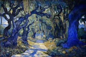 Lavender Oaks of Savannah - Fine Art Print on Canvas