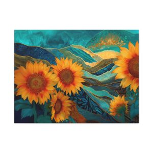 Sunflower Memories — Vibrant Sunflower Mountain Canvas Print