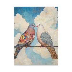 Sunday Visitors — Two Doves Fine Art Canvas Print