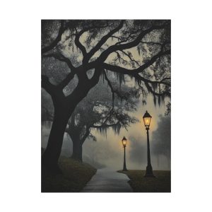 Through the Savannah Fog — Live Oak Path Canvas Print